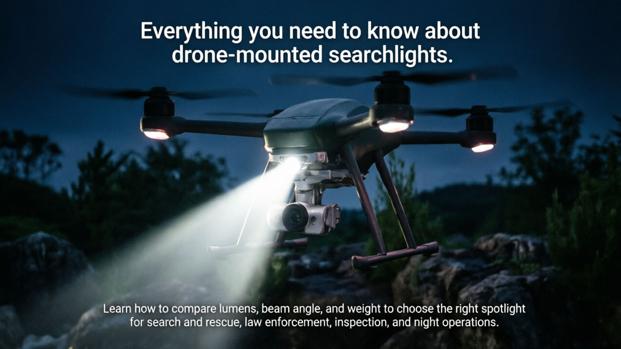 Drone Searchlight Payload Guide: Lumens, Beam Angle, and Weight Explained