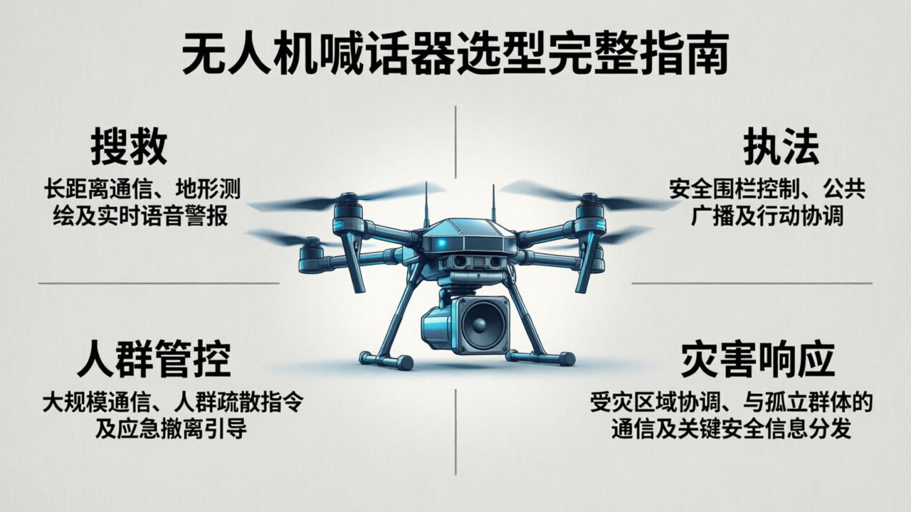 Drone megaphone selection guide: coverage distance from 100 meters to 1000 meters