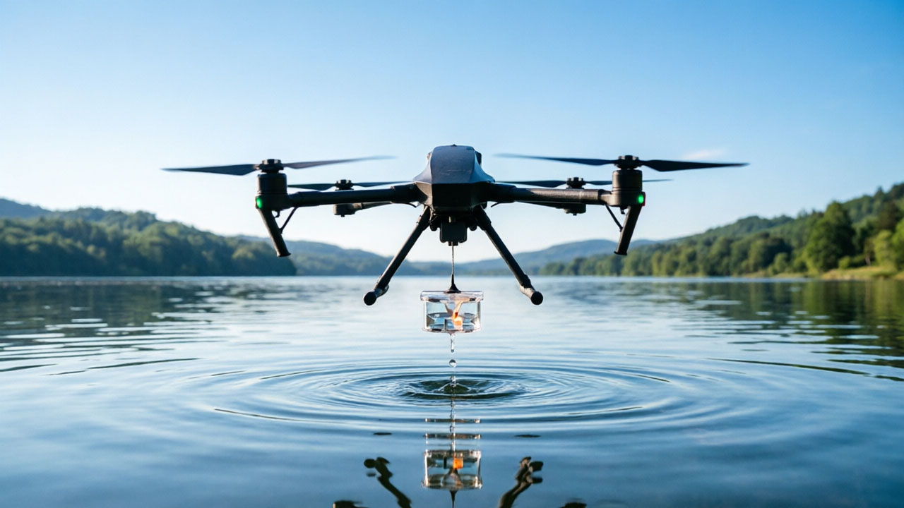 Environmental Monitoring Drones: Water Sampling and Gas Sensor Integration