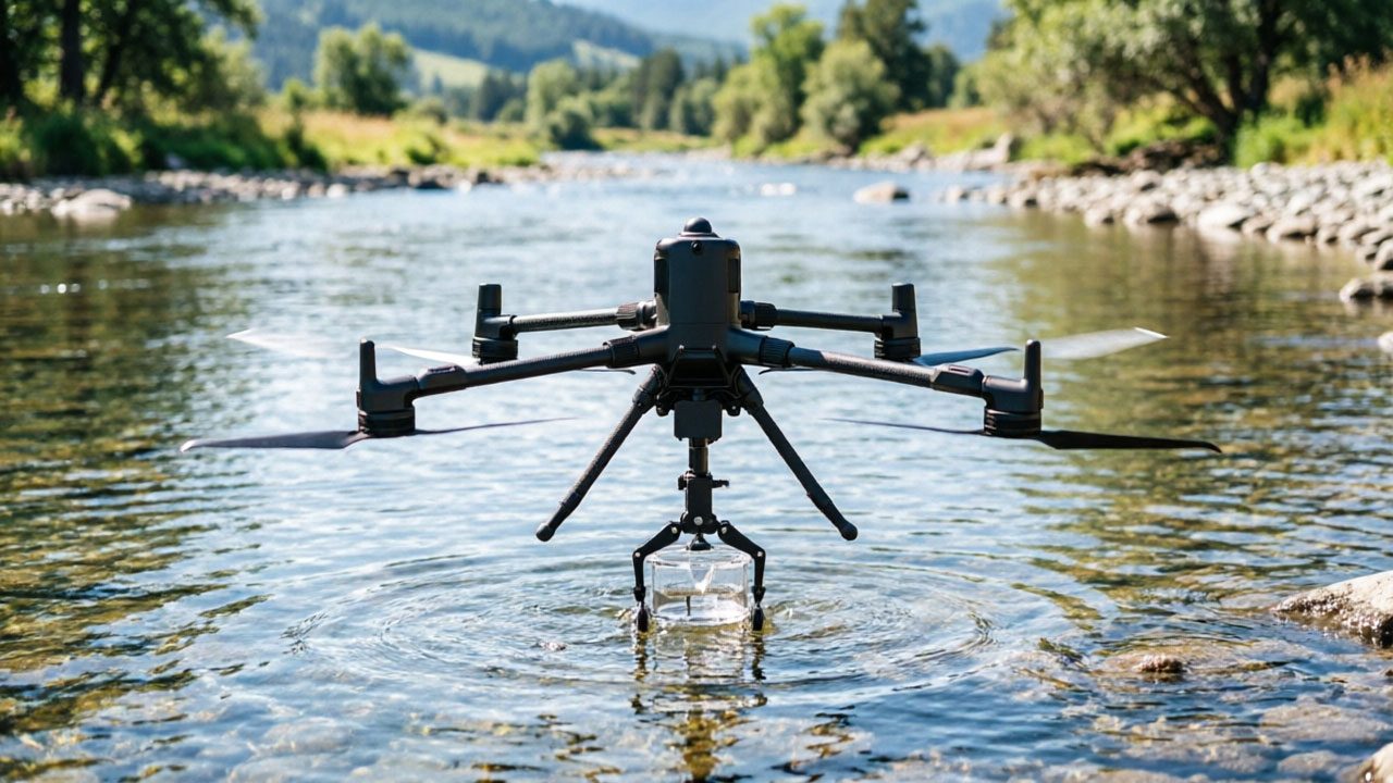 Environmental monitoring drone: integrated solution for water collection system and gas sensor