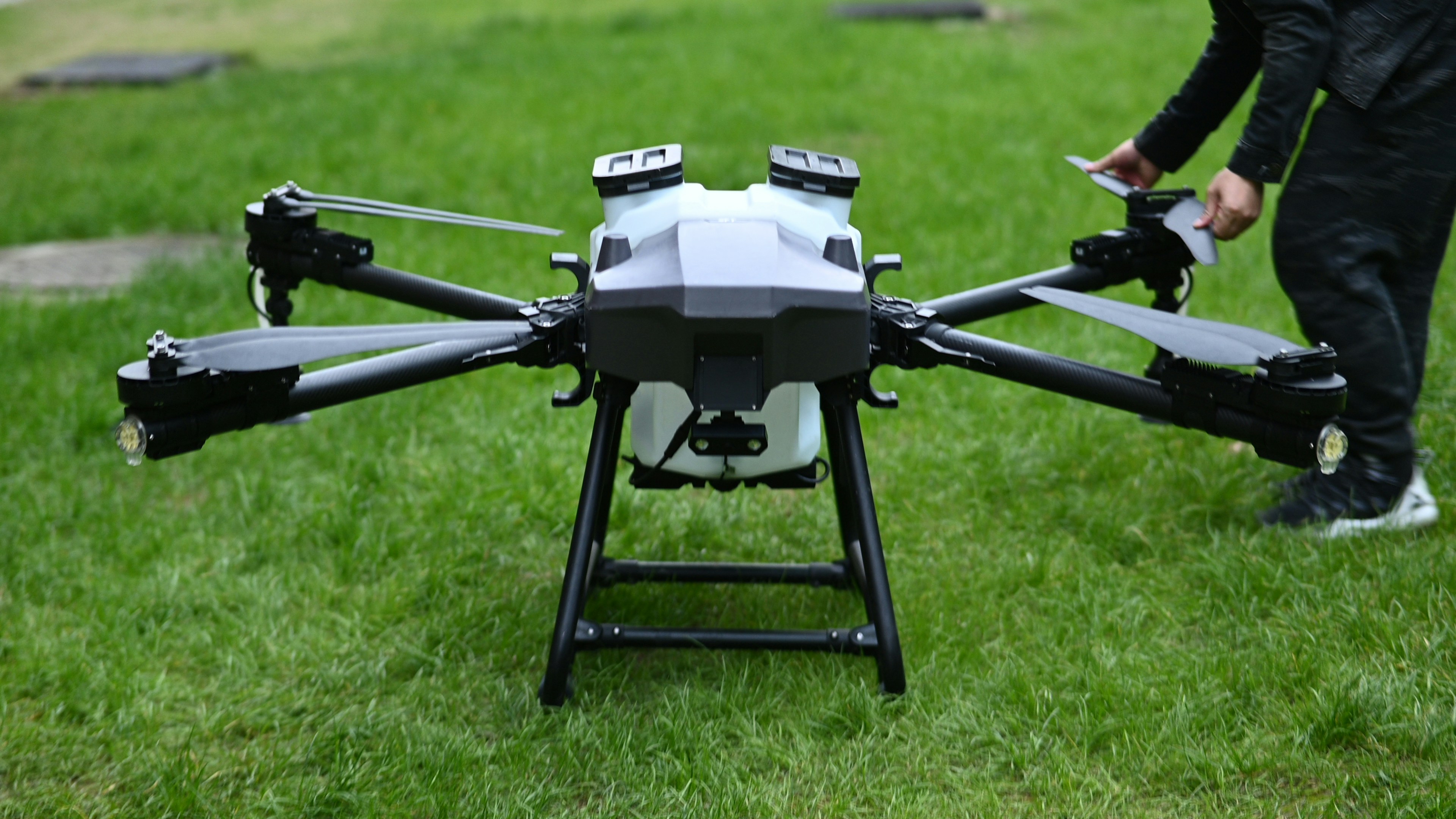 Agricultural crop-protection drone application