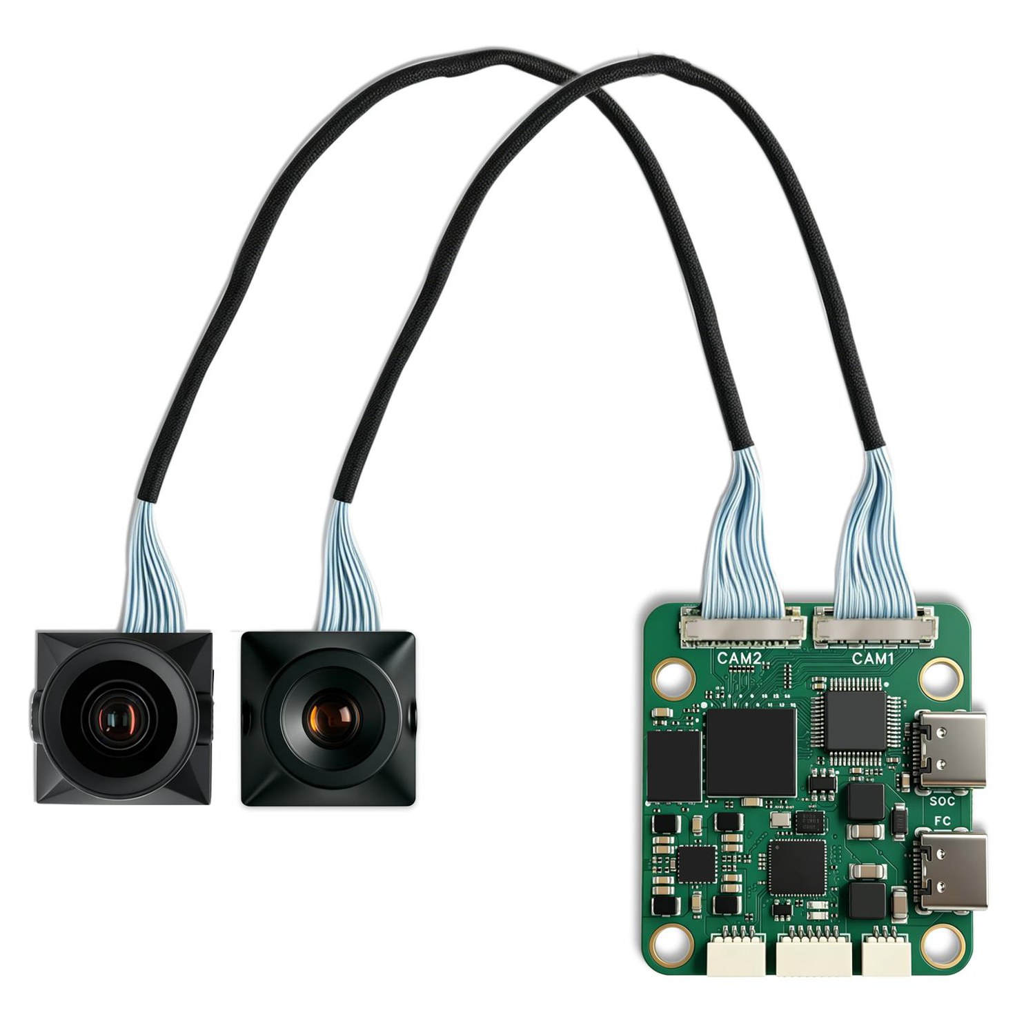 AI + BetaFlight 2-in-1 Flight Controller · Dual-Camera