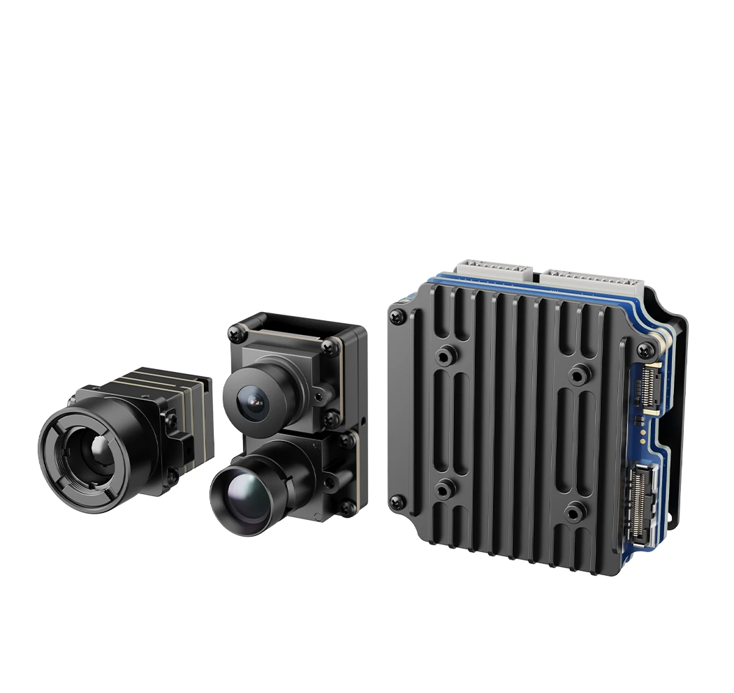 Módulo de seguimiento con IA tri-sensor CPDD075CCT: teleobjetivo + gran angular + térmica