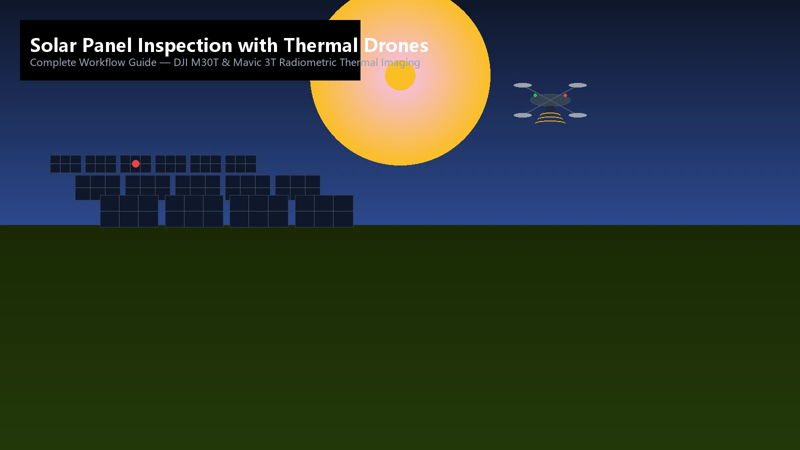 Solar Panel Inspection with Thermal Drones — M30T over utility-scale solar farm